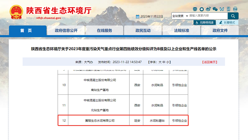 黃陵公司獲評重污染天氣重點行業(yè)績效引領性企業(yè)